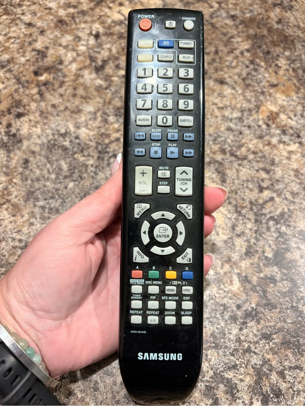 Samsung Black Remote Control with Color Function Keys
